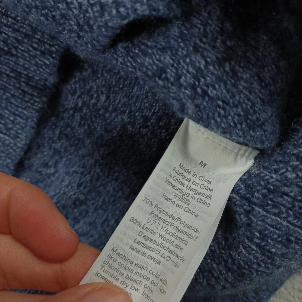 J Crew Sweater Mens Medium Blue Pullover Cotton Long‎ Sleeve Preppy Knit